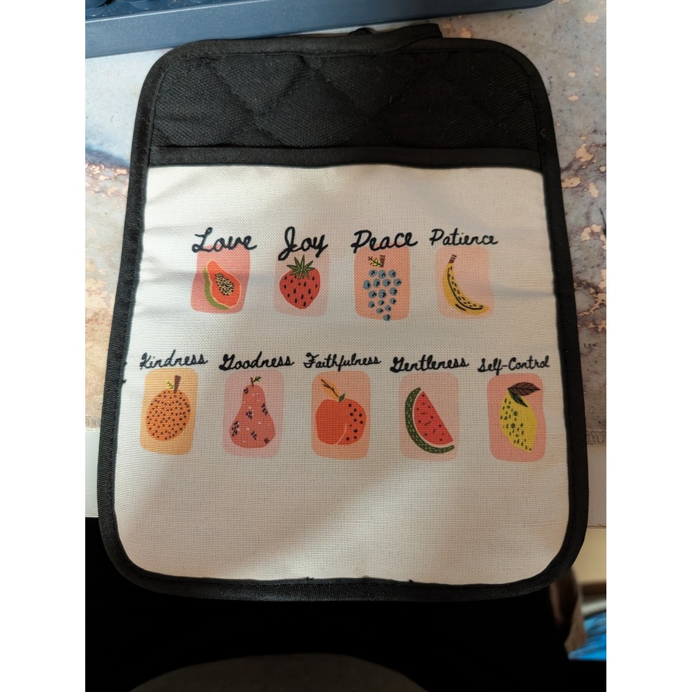 Pot Holder Kitchen Unisex OS White Excellent Fruit of the Spirit